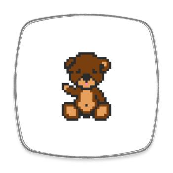 Pixel-Bär-Brownie - Viereckiger Kühlschrankmagnet - Weiß - Vorne