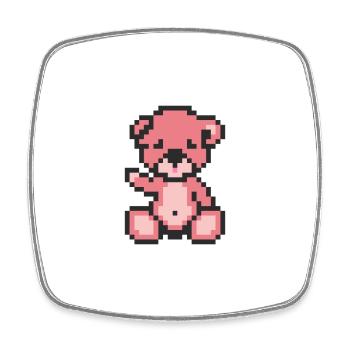 Pixelbär-Bonbons - Viereckiger Kühlschrankmagnet - Weiß - Vorne