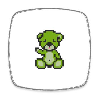 Pixel Bear Landscape - Magnet carré - blanc - Devant
