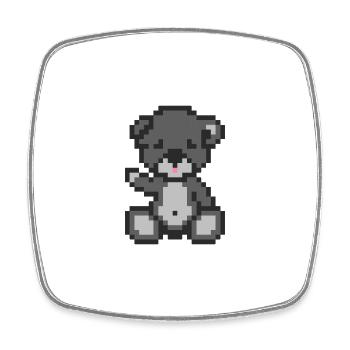 Pixel Bear Storm - Square fridge magnet - white - Front