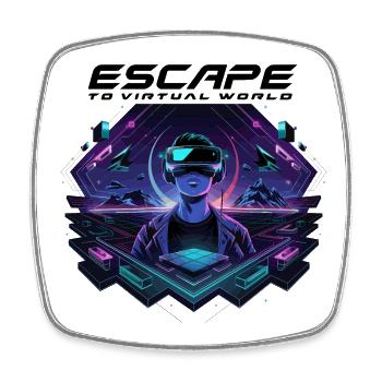 Escape to the Virtual World – Future VR-Design - Viereckiger Kühlschrankmagnet - Weiß - Vorne