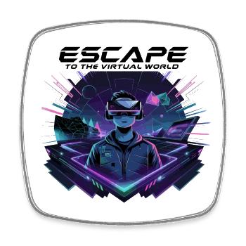 Escape to the Virtual World – Future VR-Design - Viereckiger Kühlschrankmagnet - Weiß - Vorne