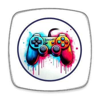 Gamer Gamepad Graffiti Controller - raffstaff ® - Square fridge magnet - white - Front