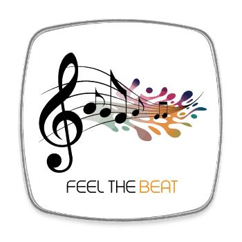 Feel the Beat – Abstract clef - Square fridge magnet - white - Front