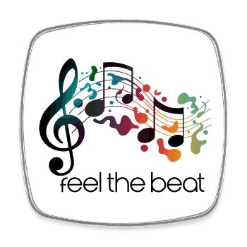 Feel the Beat – Abstract clef - Square fridge magnet - white - Front