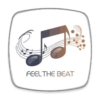 Feel the Beat – Abstract clef - Square fridge magnet - white - Front