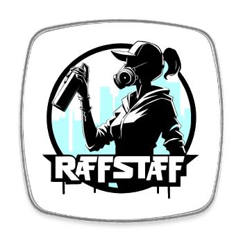 Sprayer Girl Graffiti Tag Sk8 Skate - raffstaff ® - Viereckiger Kühlschrankmagnet - Weiß - Vorne