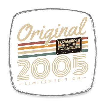 Original 2005 Vintage Anniversaire Rétro - Magnet carré - blanc - Devant