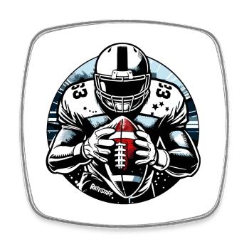 American Football Ball Touchdown - raffstaff ® - Viereckiger Kühlschrankmagnet - Weiß - Vorne