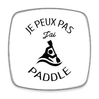 JE PEUX PAS J'AI PADDLE - Magnet carré - blanc - Devant