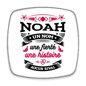 NOAH UN NOM UNE FIERTÉ AUCUN RIVAL - Magnet carré - blanc - Devant