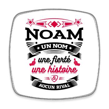 NOAM UN NOM UNE FIERTÉ AUCUN RIVAL - Magnet carré - blanc - Devant