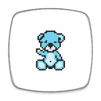 Pixel Bear Pastel Blue - Magnet carré - blanc - Devant
