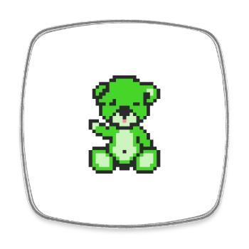 Pixel Bear Neon Green - Magnet carré - blanc - Devant
