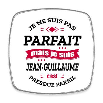 JEAN-GUILLAUME PARFAIT - PRENOM JEAN-GUILLAUME - Magnet carré - blanc - Devant