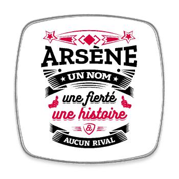 ARSÈNE UN NOM UNE FIERTÉ AUCUN RIVAL - Magnet carré - blanc - Devant