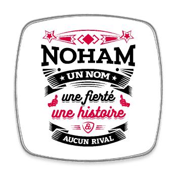 NOHAM UN NOM UNE FIERTÉ AUCUN RIVAL - Magnet carré - blanc - Devant
