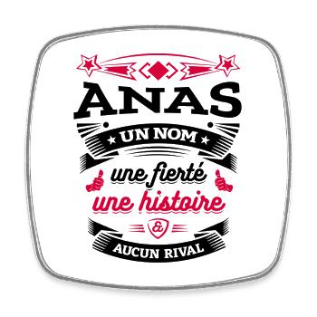 ANAS UN NOM UNE FIERTÉ AUCUN RIVAL - Magnet carré - blanc - Devant