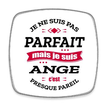 ANGE PARFAIT - PRENOM ANGE - Magnet carré - blanc - Devant