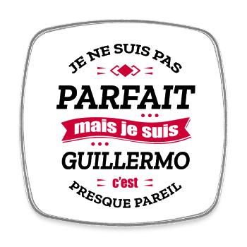 GUILLERMO PARFAIT - PRENOM GUILLERMO - Magnet carré - blanc - Devant