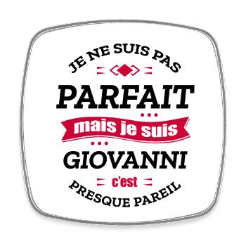GIOVANNI PARFAIT - PRENOM GIOVANNI - Magnet carré - blanc - Devant