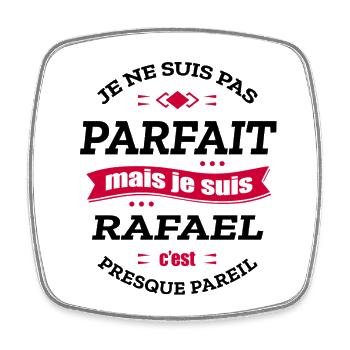 RAFAEL PARFAIT - PRENOM RAFAEL - Magnet carré - blanc - Devant