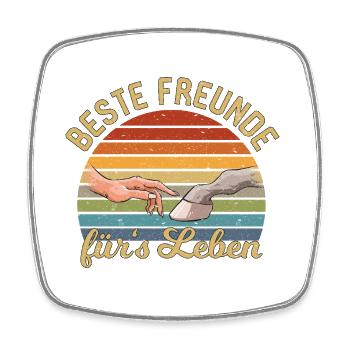 Pferdebesitzerin Pferd Beste Freunde Fürs Leben - Viereckiger Kühlschrankmagnet - Weiß - Vorne