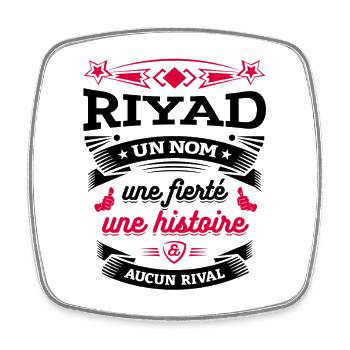 RIYAD UN NOM UNE FIERTÉ AUCUN RIVAL - Magnet carré - blanc - Devant
