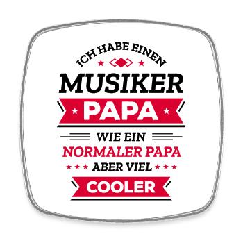 MUSIKER PAPA - VIEL COOLER ALS NORMALER PAPA - Viereckiger Kühlschrankmagnet - Weiß - Vorne