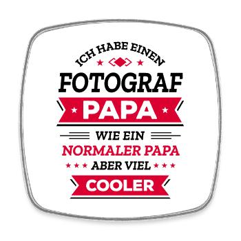 FOTOGRAF PAPA: VATERTAG, GEBURTSTAG, WEIHNACHTEN - Viereckiger Kühlschrankmagnet - Weiß - Vorne