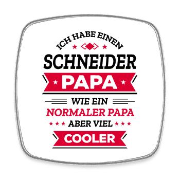 SCHNEIDER PAPA: VATERTAG, GEBURTSTAG, WEIHNACHTEN - Viereckiger Kühlschrankmagnet - Weiß - Vorne