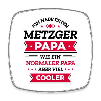 METZGER PAPA: VATERTAG, GEBURTSTAG, WEIHNACHTEN - Viereckiger Kühlschrankmagnet - Weiß - Vorne