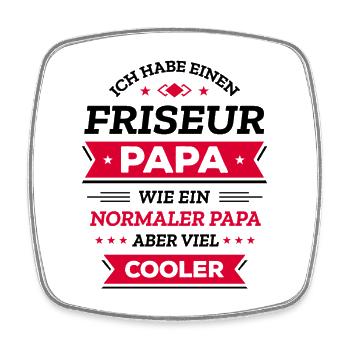 FRISEUR PAPA: VATERTAG, GEBURTSTAG, WEIHNACHTEN - Viereckiger Kühlschrankmagnet - Weiß - Vorne