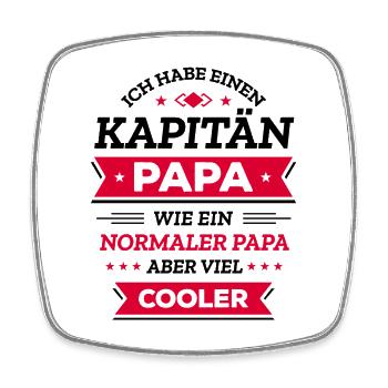 KAPITÄN PAPA COOL, HELD, SCHIFF, MEER, STIL - Viereckiger Kühlschrankmagnet - Weiß - Vorne