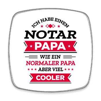 NOTAR PAPA COOL, RECHT, STIL, EXPERT - Viereckiger Kühlschrankmagnet - Weiß - Vorne