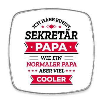 SEKRETÄRPAPA: GEBURTSTAG, WEIHNACHTEN, VATERTAG - Viereckiger Kühlschrankmagnet - Weiß - Vorne