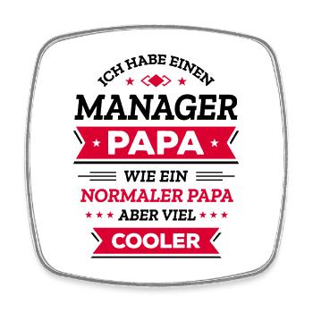 MANAGERPAPA: GEBURTSTAG, WEIHNACHTEN, VATERTAG - Viereckiger Kühlschrankmagnet - Weiß - Vorne