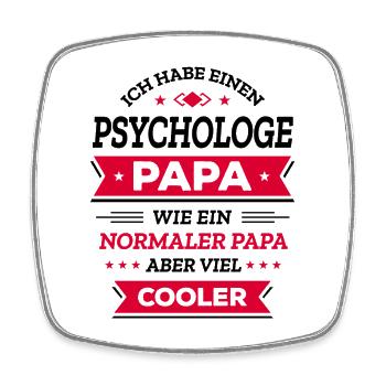 PSYCHOLOGE PAPA: COOL, VATERTAG, WEIHNACHTEN - Viereckiger Kühlschrankmagnet - Weiß - Vorne