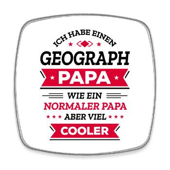 GEOGRAPH PAPA: COOL, VATERTAG, WEIHNACHTEN - Viereckiger Kühlschrankmagnet - Weiß - Vorne