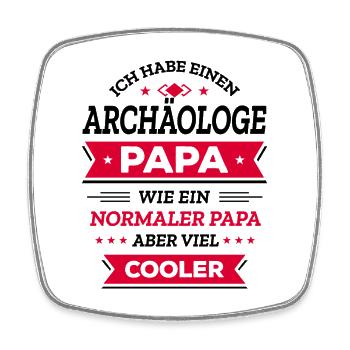 ARCHÄOLOGE PAPA: COOL, VATERTAG, WEIHNACHTEN - Viereckiger Kühlschrankmagnet - Weiß - Vorne