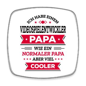 VIDEOSP-ENTWICKLER PAPA: VATERTAG, WEIHNACHTEN - Viereckiger Kühlschrankmagnet - Weiß - Vorne