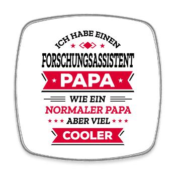 FORSCHUNGSASSISTENT PAPA: VATERTAG, WEIHNACHTEN - Viereckiger Kühlschrankmagnet - Weiß - Vorne