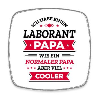 LABORANT PAPA: COOL, VATERTAG, WEIHNACHTEN - Viereckiger Kühlschrankmagnet - Weiß - Vorne