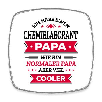CHEMIELABORANT PAPA: COOL, VATERTAG, WEIHNACHTEN - Viereckiger Kühlschrankmagnet - Weiß - Vorne