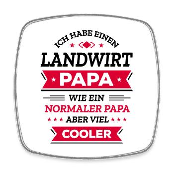 LANDWIRT PAPA: GEBURTSTAG, VATERTAG, WEIHNACHTEN - Viereckiger Kühlschrankmagnet - Weiß - Vorne