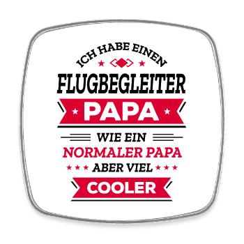 FLUGBEGLEITERPAPA GEBURTSTAG VATERTAG WEIHNACHTEN - Viereckiger Kühlschrankmagnet - Weiß - Vorne