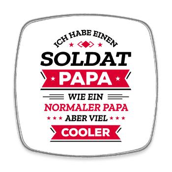 COOL SOLDATPAPA GEBURTSTAG WEIHNACHTEN VATERTAG - Viereckiger Kühlschrankmagnet - Weiß - Vorne