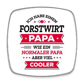 FORSTWIRT PAPA: GEBURTSTAG, VATERTAG, WEIHNACHTEN - Viereckiger Kühlschrankmagnet - Weiß - Vorne