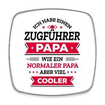 ZUGFÜHRERPAPA COOL GEBURTSTAG VATERTAG WEIHNACHTEN - Viereckiger Kühlschrankmagnet - Weiß - Vorne