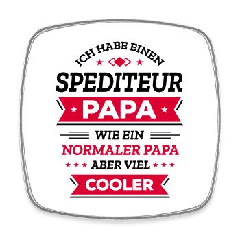 SPEDITEUR PAPA GEBURTSTAG WEIHNACHTEN VATERTAG - Viereckiger Kühlschrankmagnet - Weiß - Vorne
